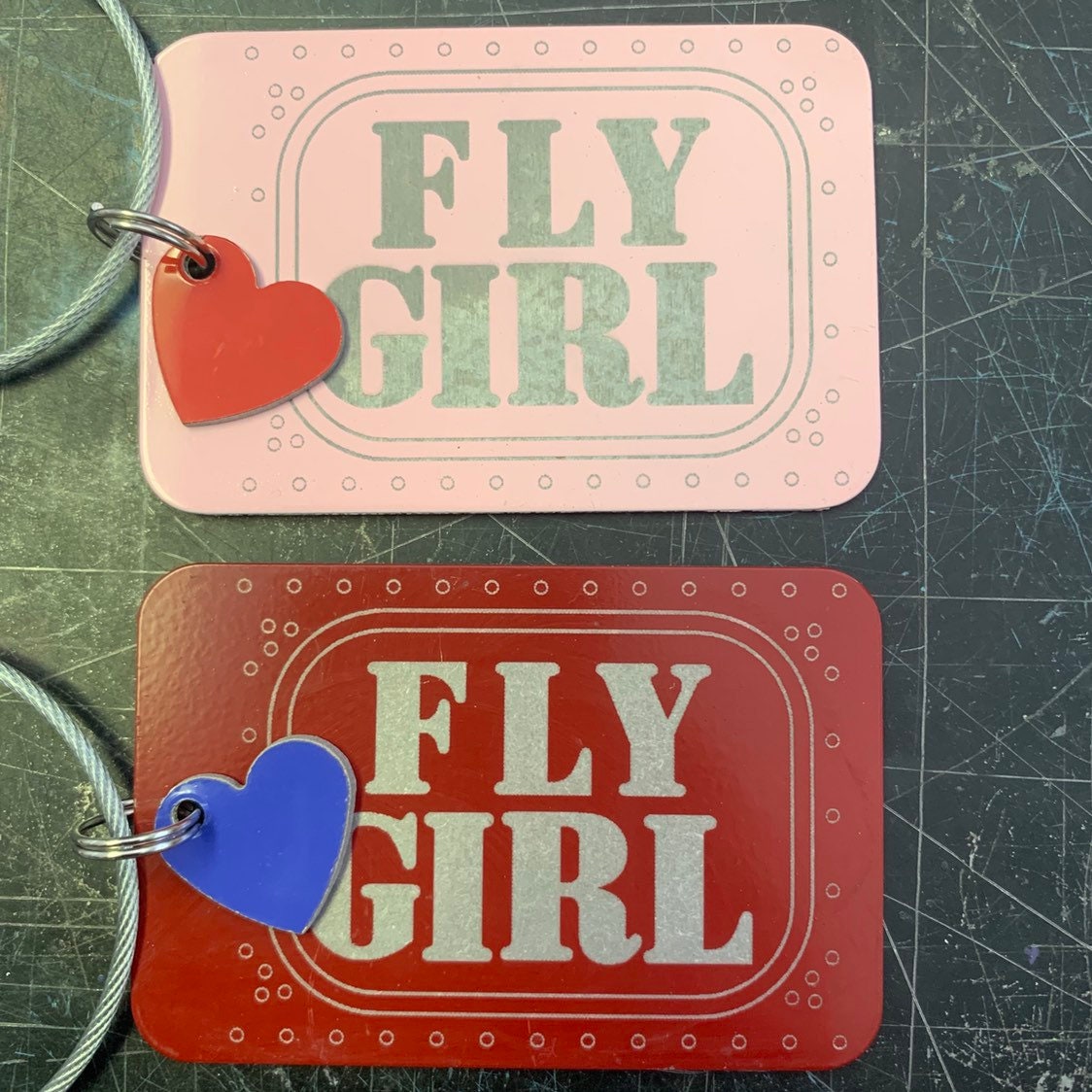 Fly Girl Luggage Tag With 737 Fuselage Heart Etsy