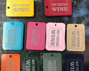 May Contain Wine luggage tag