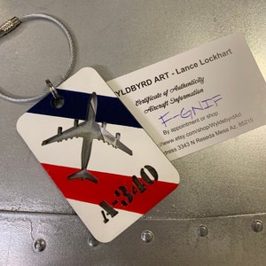 Air France and Finnair Airbus 340 Luggage Tag