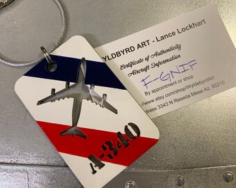 Air France and Finnair Airbus 340 Luggage Tag