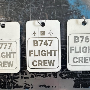Flight Crew B747 B767 B777 aircraft skin luggage tag