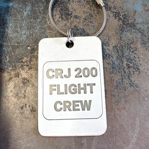 CRJ-200 Flight Crew aircraft skin luggage tag