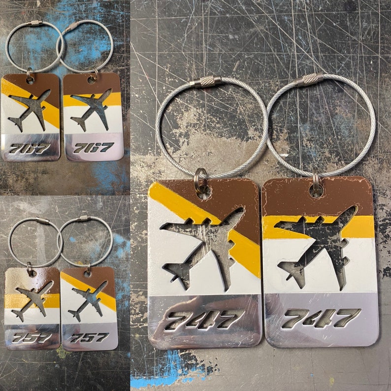 Aircraft skin luggage tags UPS Etsy