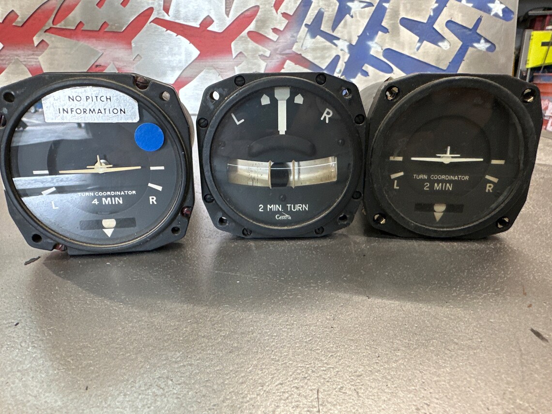 Retired Instrument Label Retired Vintage Rate of Turn Indicator Aviation Cockpit Instrument ...
