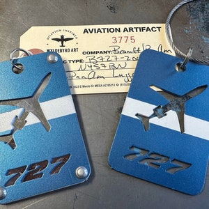 B727 Pan Am Blue Luggage Tag.