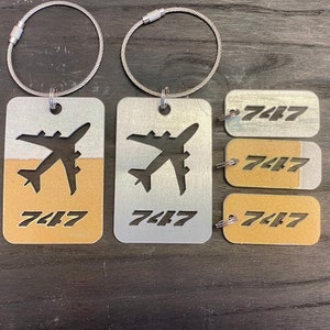 Former Qantas Boeing 747-400 VH-OJD Luggage Tags and Key Fobs.
