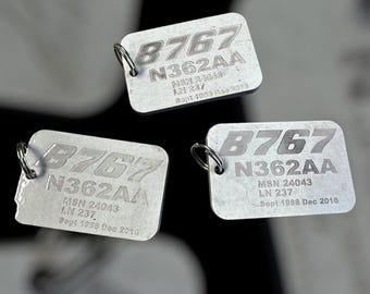 American Airlines 767 Key / Luggage Tag N362AA - Etsy