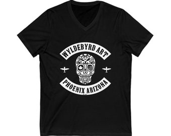 Wyldebyrd Sugar Skull Unisex Jersey Short Sleeve V-Neck Tee