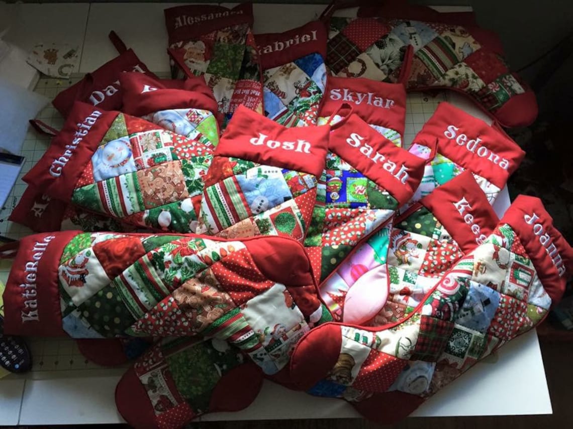 Personalized Handmade Quilted Christmas Stockings BEAUTIFUL Etsy