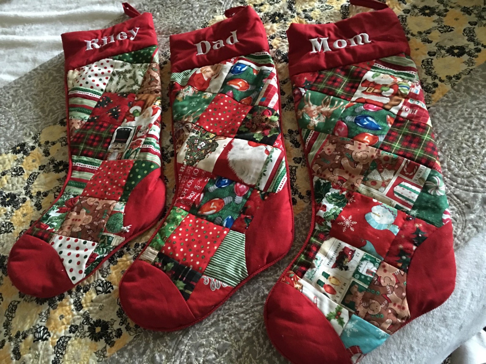 Personalized Handmade Quilted Christmas Stockings BEAUTIFUL Etsy