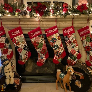 Personalisierte handgemachte gesteppte Weihnachtsstrümpfe SCHÖN! Plus Disney Stil verfügbar!