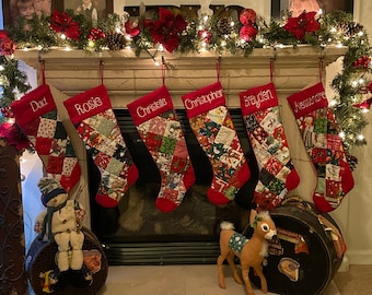 Personalized Handmade Quilted Christmas Stockings BEAUTIFUL! Plus Disney Style  Available!