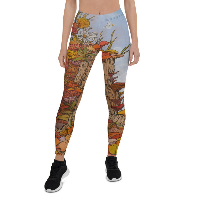Mushroom Leggings Wearable Art Etsy