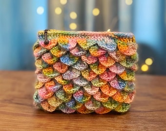 Pochette au crochet avec fermeture éclair, mini trousse pour un maquillage quotidien, parfaite pour offrir