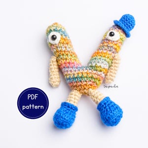 Patrón de letra V de crochet: alfabeto amigurumi personalizado, decoración de hogar estilo granja, decoración de guardería con iniciales personalizadas.
