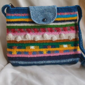 Crochet Multicolor Bag for Summer Holiday, shoulder bag for daily. zdjęcie 8