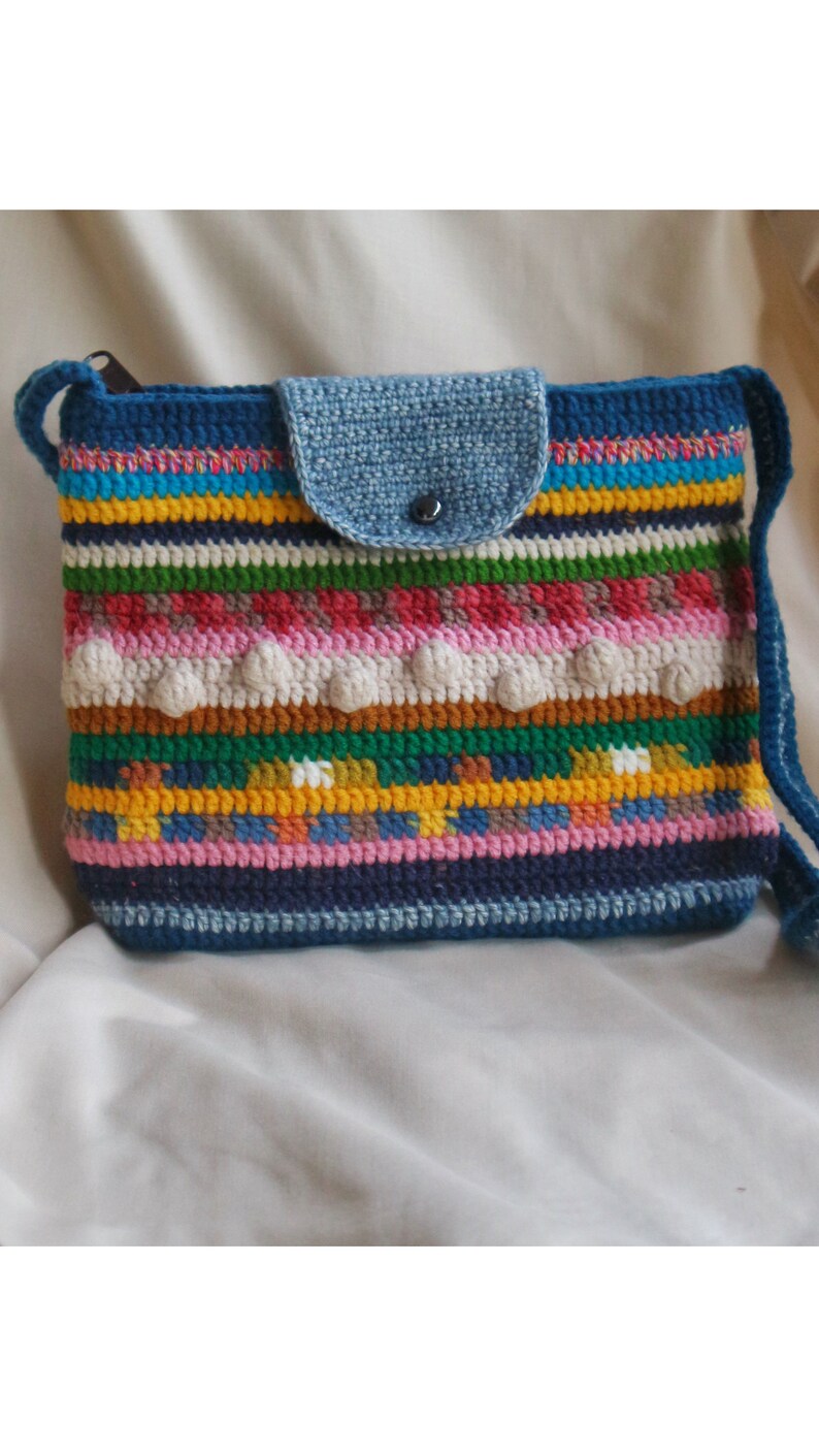 Crochet Multicolor Bag for Summer Holiday, shoulder bag for daily. zdjęcie 8