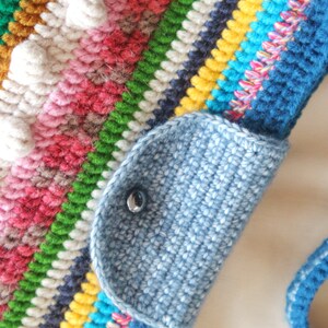 Crochet Multicolor Bag for Summer Holiday, shoulder bag for daily. zdjęcie 2