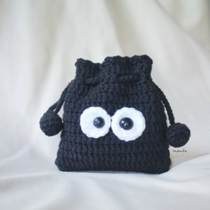 Schwarze gehäkelte Mini-Tasche für alle Trinkles, Reisetasche für Organizer, einzigartiges handgefertigtes Design, Access Wallet, ideal für den täglichen Gebrauch.