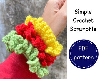Simple Crochet Scrunchie Pattern: Easy Hair Tie (PDF Pattern)