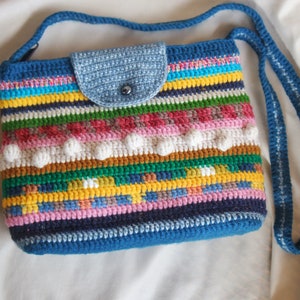 Crochet Multicolor Bag for Summer Holiday, shoulder bag for daily. zdjęcie 3