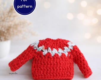 Mini maglione all'uncinetto: facile ornamento natalizio (schema PDF)