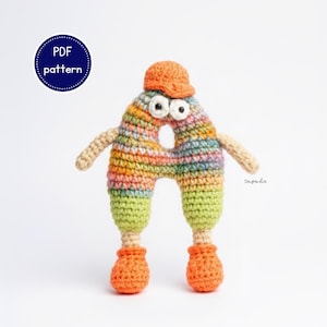 Schema Amigurumi Lettera A / Alfabeto all'uncinetto Lettera A PDF / Giocattolo educativo con cappello / Iniziale per la decorazione della cameretta dei bambini