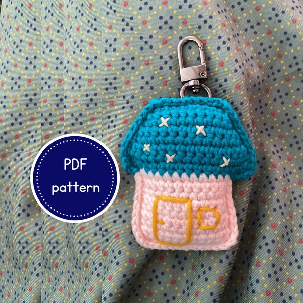 Simple Amigurumi House Pattern for Beginner, Embroidery Crochet Pattern, Quick Amigurumi Home Keychain, Cute Home for Christmas Decoration.