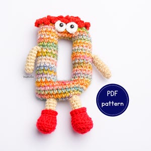 Letra D del alfabeto amigurumi, lindo alfabeto tejido a crochet, alfabeto de peluche suave, regalo único para baby shower, encantador cartel con nombre personalizado.