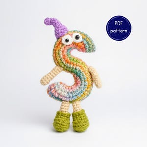 Haakpatroon Amigurumi Letter S: zacht speelgoedalfabet (pdf-patroon)