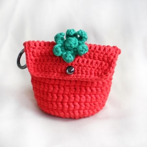 Portamonete rosso natalizio, portapomodoro all'uncinetto, portachiavi con portaoggetti all'uncinetto, piccolo portafoglio, portacarte, portafoglio Access, portacarte estetico