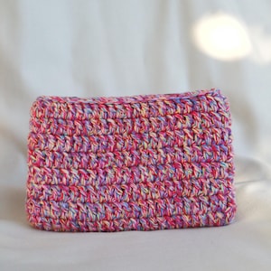 Carteira pequena com zíper. Bolso de crochê para guardar itens pequenos, adequado para uso diário. Bolsa colorida para presente.