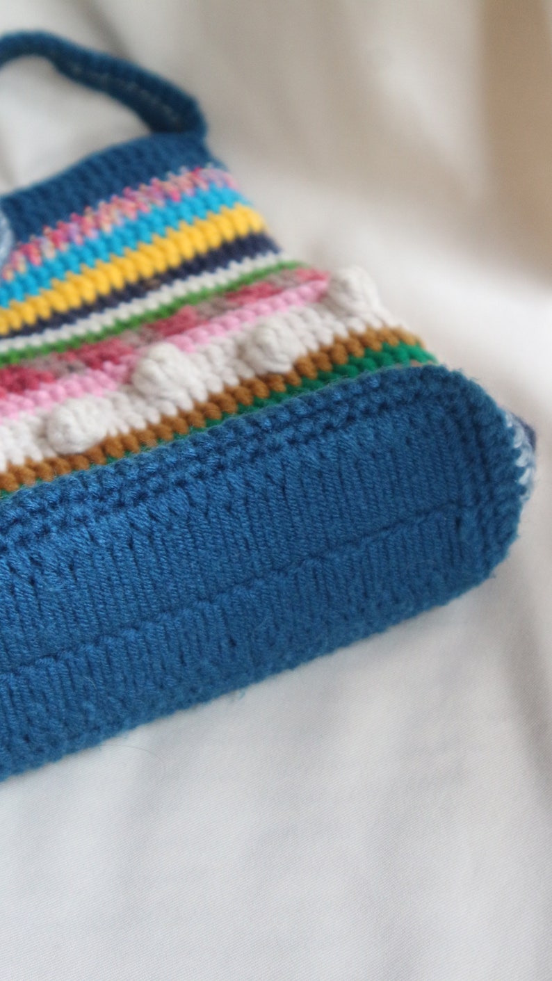 Crochet Multicolor Bag for Summer Holiday, shoulder bag for daily. zdjęcie 7