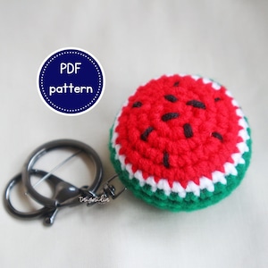 Crochet Watermelon Keychain Pattern: Simple Amigurumi Fruit (PDF Pattern)