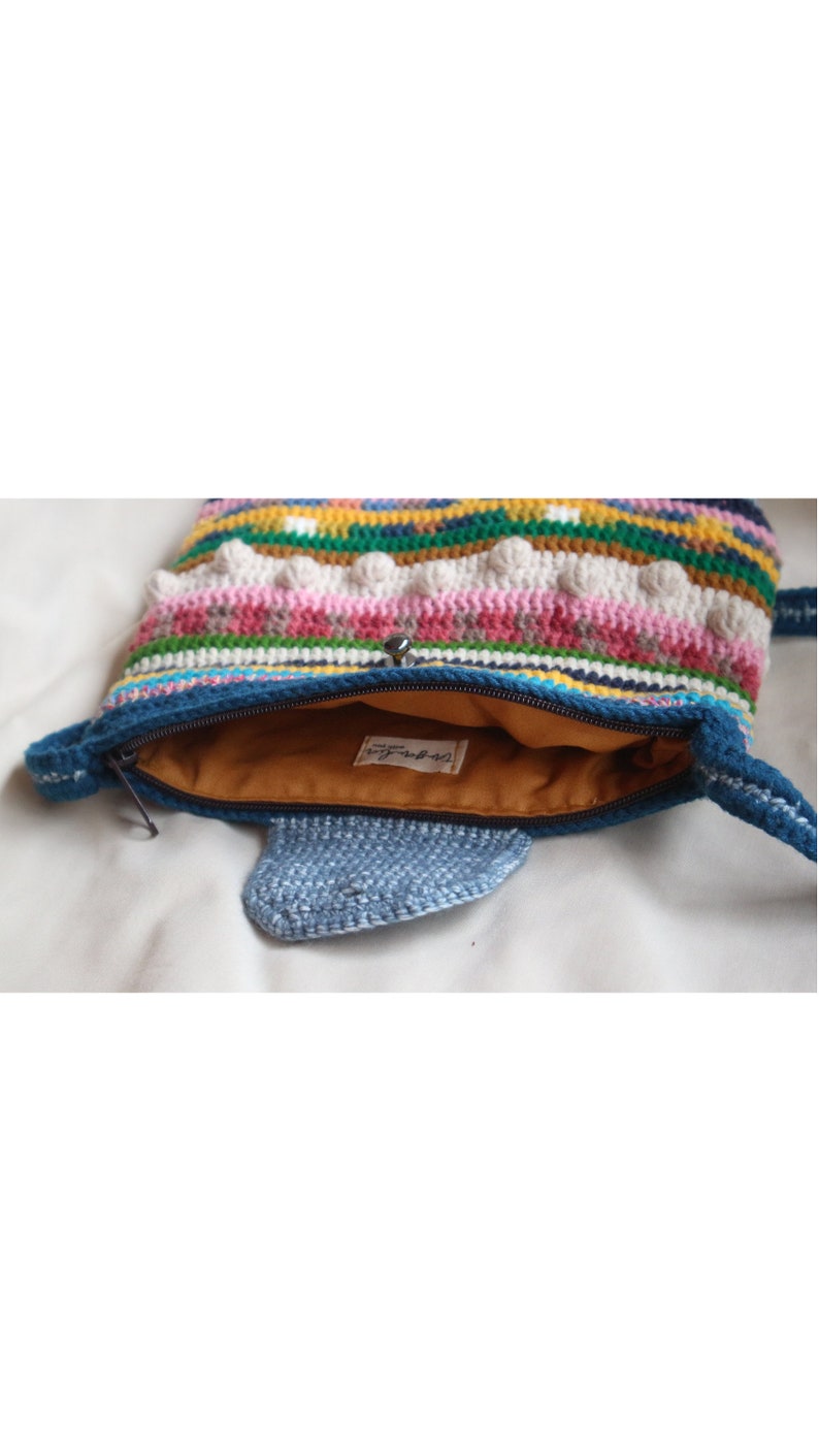 Crochet Multicolor Bag for Summer Holiday, shoulder bag for daily. zdjęcie 6
