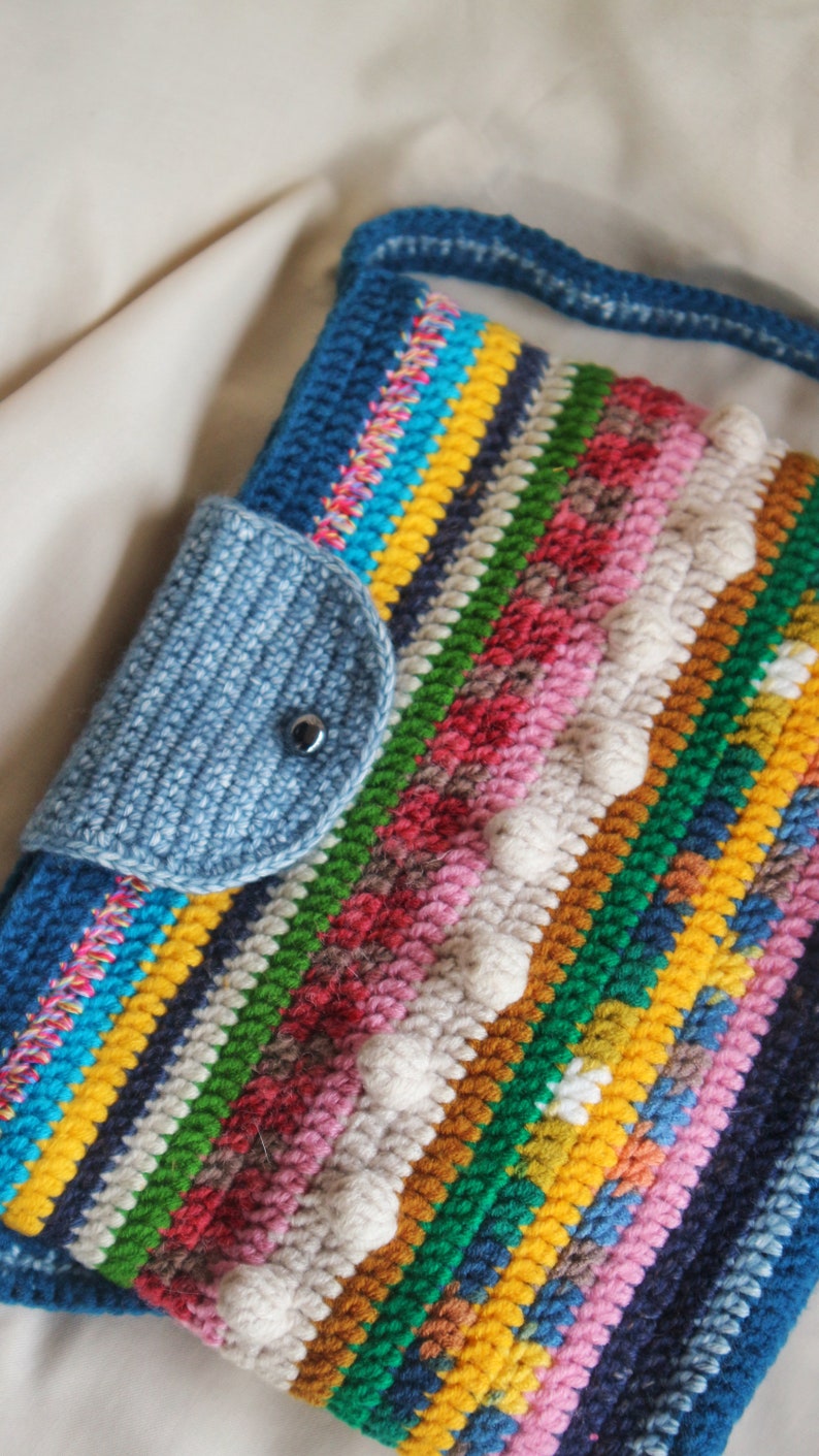 Crochet Multicolor Bag for Summer Holiday, shoulder bag for daily. zdjęcie 4