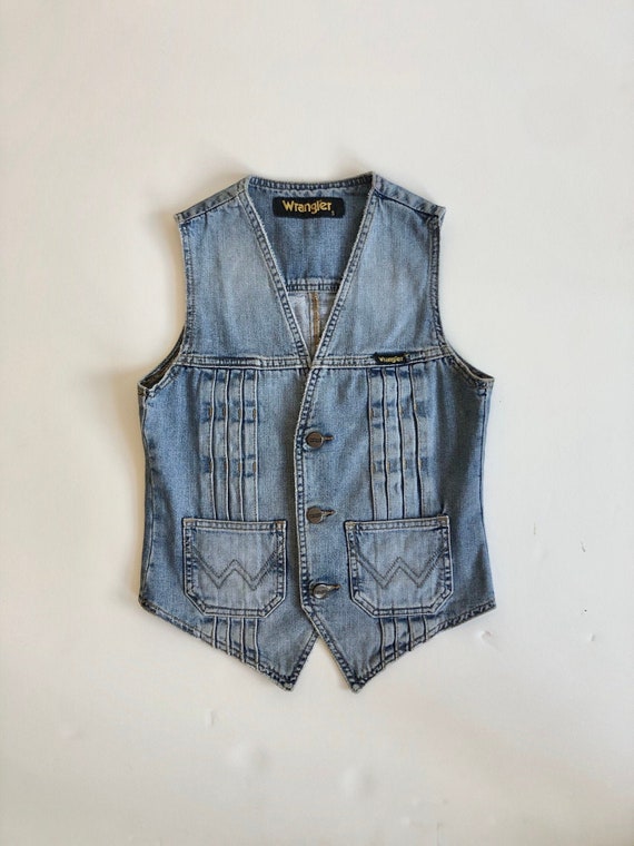 Vtg wrangler denim vest 90s does 70s / sm