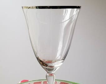 SIX Vintage Crystal Iced Tea in Engagement (Platinum Trim, Stem 6092) by Fostoria