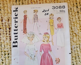 Lot of Five Vintage  Butterick McCalls Sewing Patterns  for Barbie, Toys, Puppets