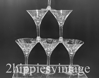 Nine Antique Pieces- Laurel Leaf Grey Cut Crystal Champagne and Shot Glasses c.1920