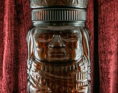 Vintage 1960 39 s El Producto Amber Glass Indian Humidor Cigar Jar