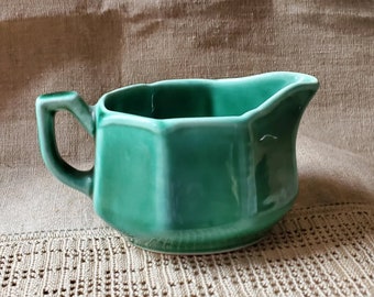 Vintage Mount Clemens Keramik grün Petal Ware Teal Milchkännchen