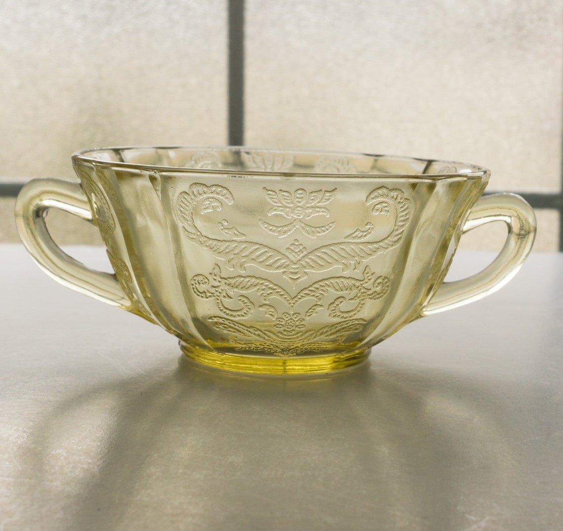 Vintage Cream Soup Bowl Madrid Amber by FEDERAL GLASS Ca Etsy