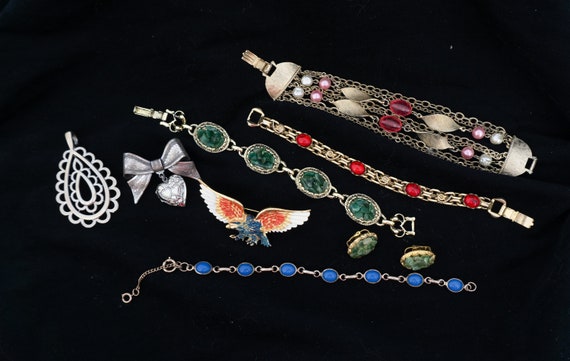 Vintage Costume Jewelry Destash Groovy 1950s thru… - image 1