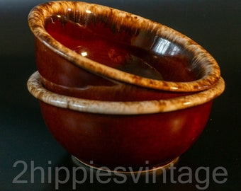 Vintage Hull Oven Proof Brown Drip 5 Inch Cereal Fruit Dessert Sauce Bowl
