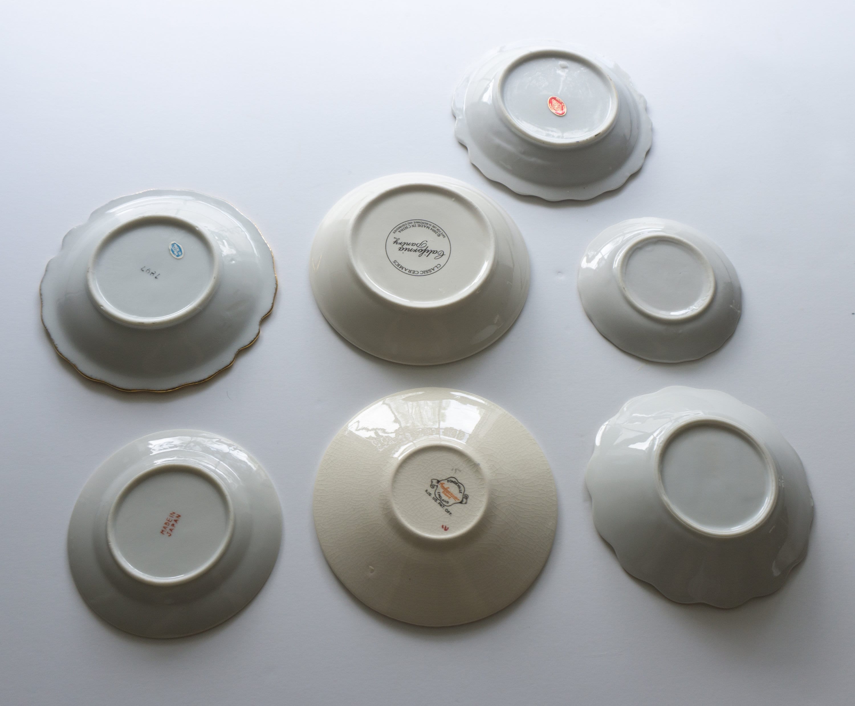 NINE Vintage Tea Bag Rests Personal Ashtrays from All Over the World