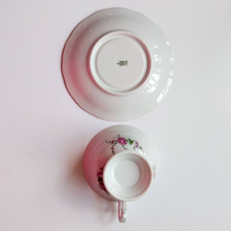 Four Piece Set of Wawel Pink Rose Garden Vintage Polish China