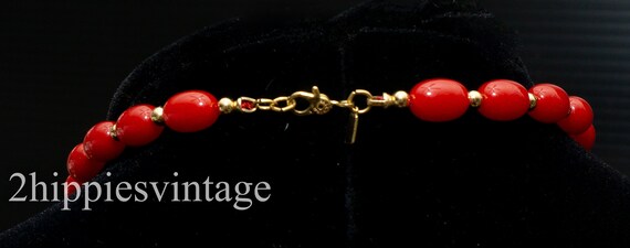 Vintage Monet Gold and Red Vintage Jewelry Neckla… - image 4