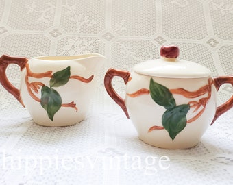 Cream Pitcher Sugar Bowl and Lid in Apple (American Backstamp) by FRANCISCAN