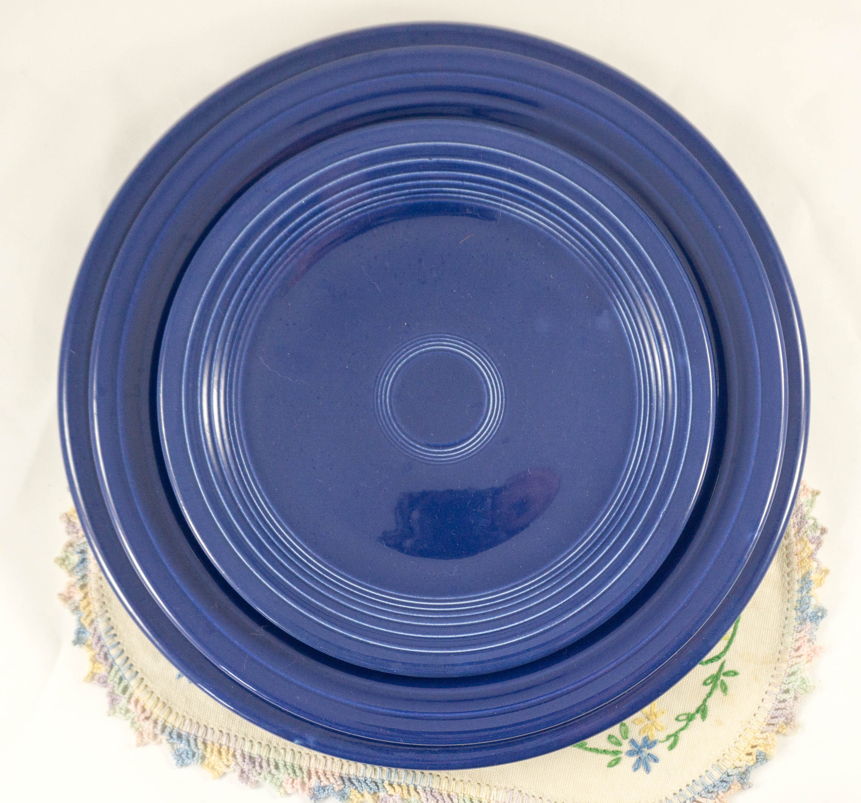 Vintage Lot of Cobalt Blue Original Fiestaware Dinner Luncheon Bread Plates